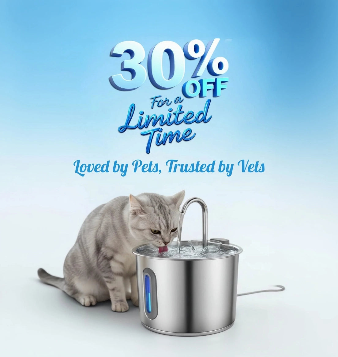 Ripple™ Stainless Steel Pet Fountain – Cleaner Water, Healthier Pets