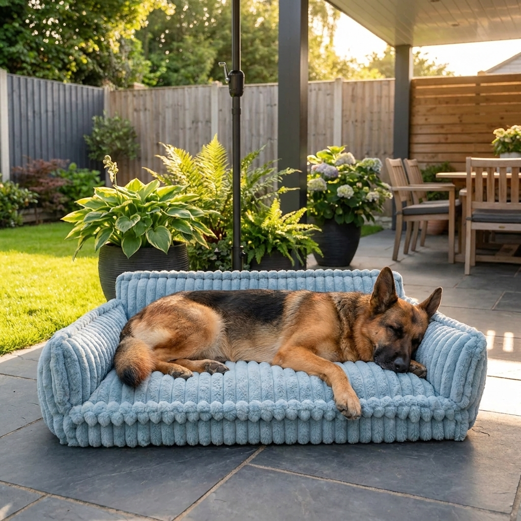 Orthopaedic Dog Fluffy Sofa Bed | Raised Headrest, Memory Foam