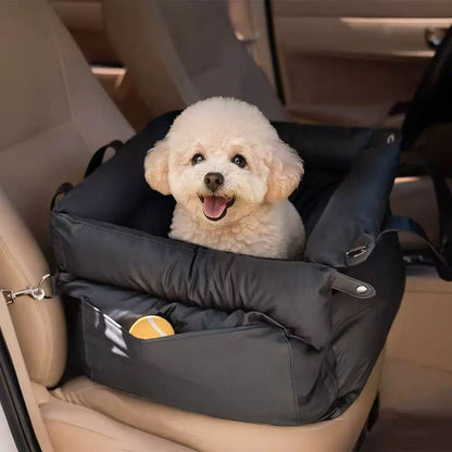 Premium Faux Leather Dog Car Seat Booster Bed - Daily Flow