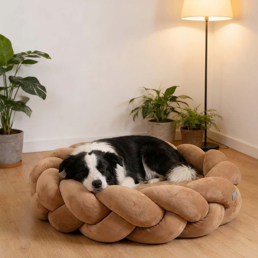 Braided Round Dog Bed | Cosy Woven Nest