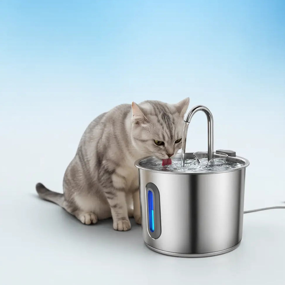 Ripple™ Stainless Steel Pet Fountain – Cleaner Water, Healthier Pets