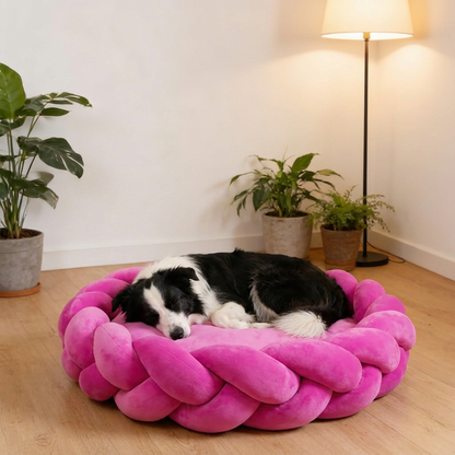 Braided Round Dog Bed | Cosy Woven Nest
