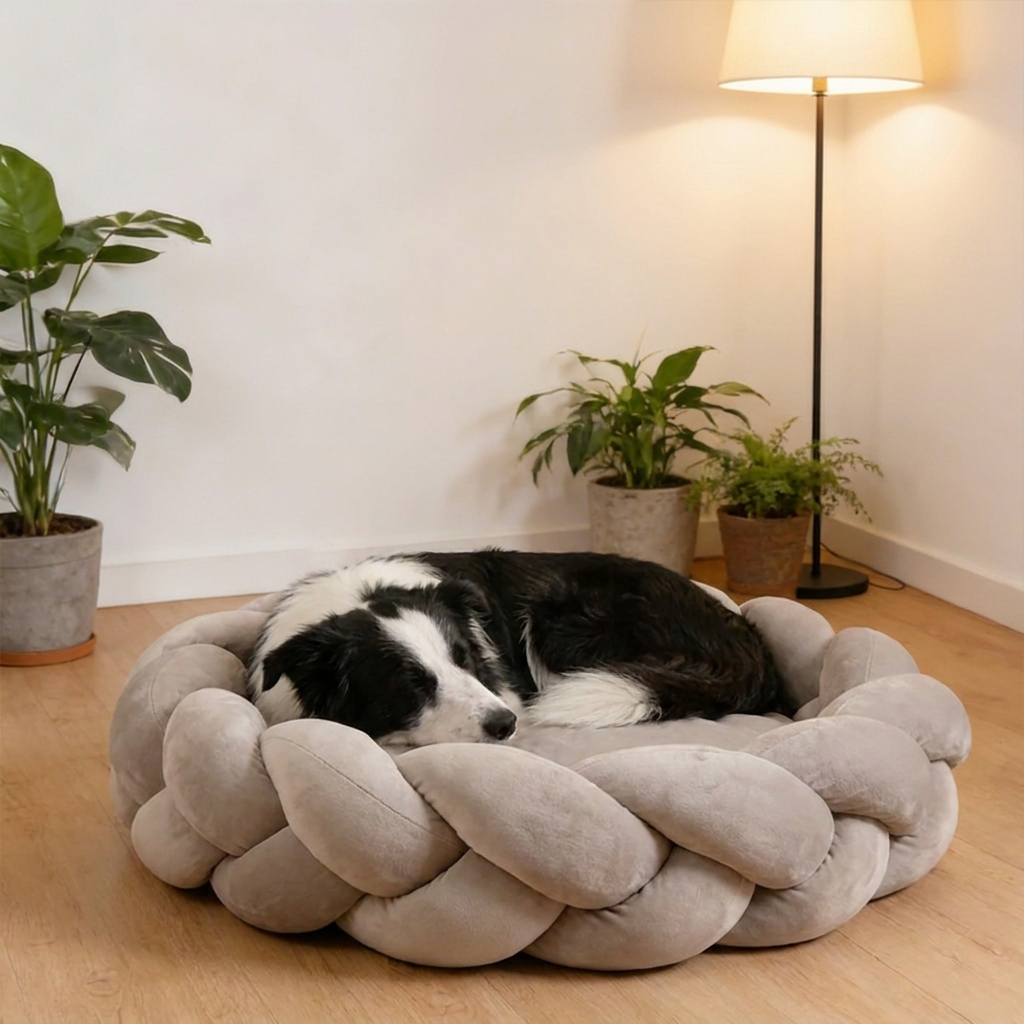 Braided Round Dog Bed | Cosy Woven Nest