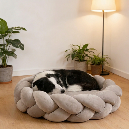 Braided Round Dog Bed | Cosy Woven Nest