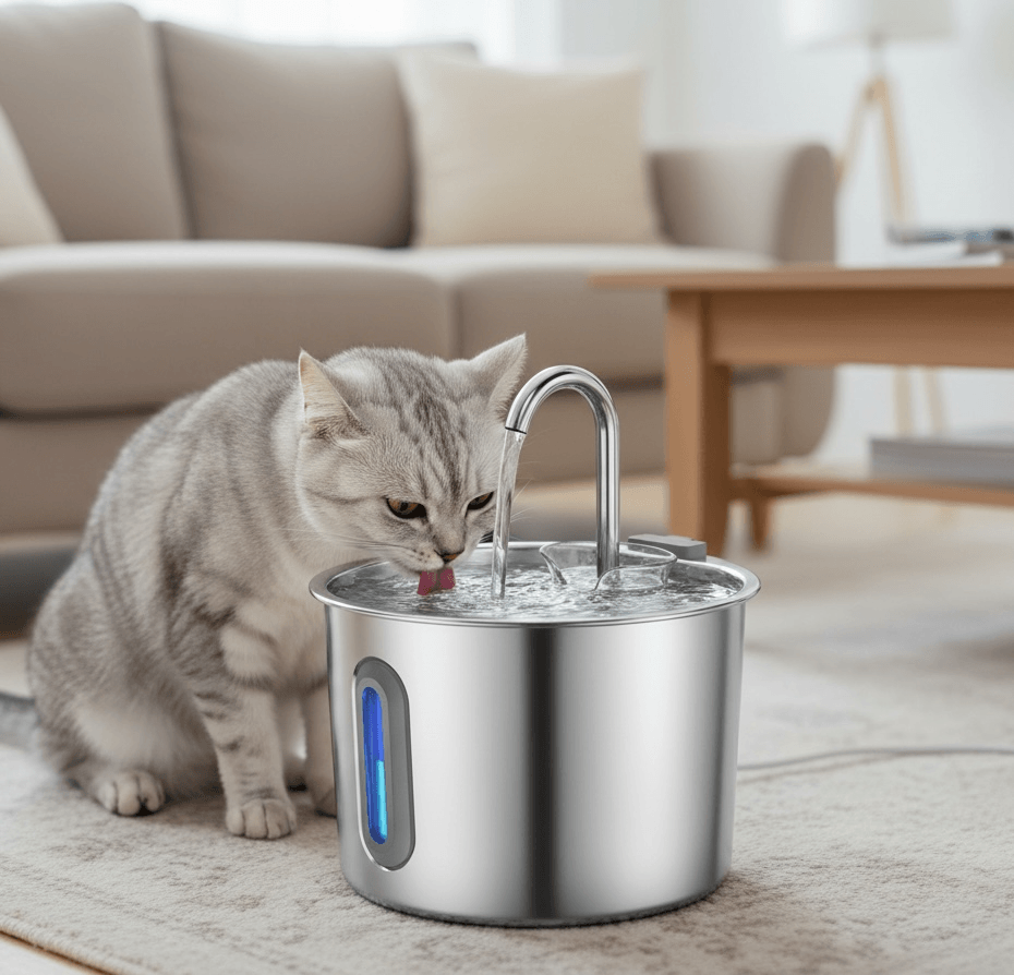 Ripple™ Stainless Steel Pet Fountain – Cleaner Water, Healthier Pets