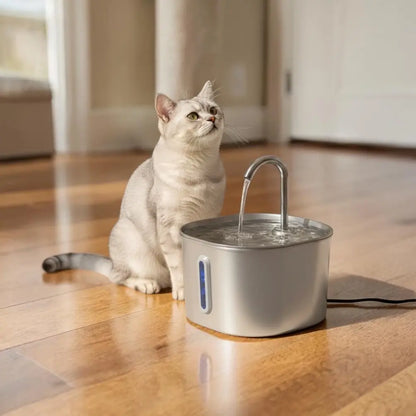 Ripple™ Stainless Steel Pet Fountain – Cleaner Water, Healthier Pets