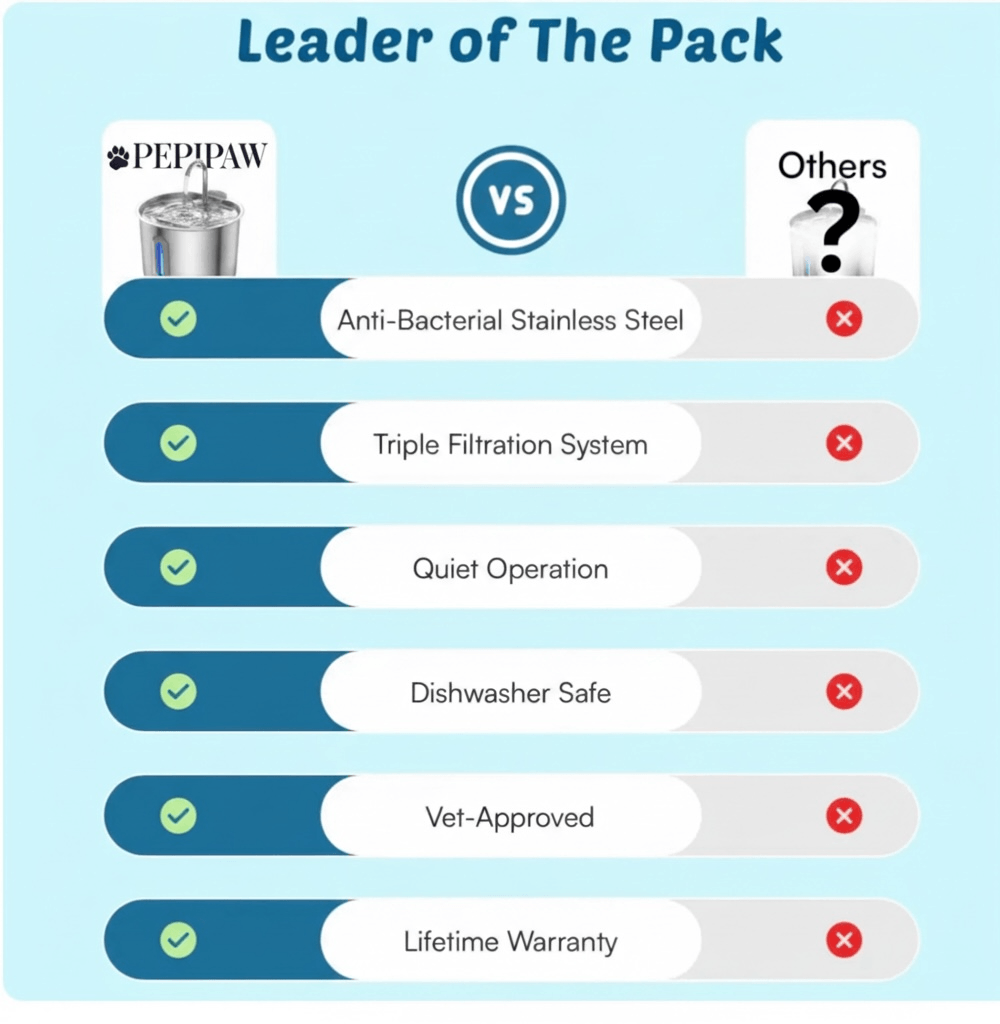 Ripple™ Stainless Steel Pet Fountain – Cleaner Water, Healthier Pets