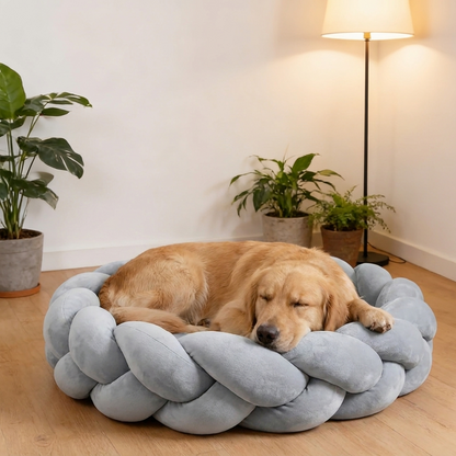 Braided Round Dog Bed | Cosy Woven Nest