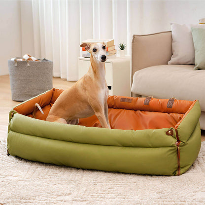 Premium Faux Leather Dog Car Seat Booster Bed - Daily Flow