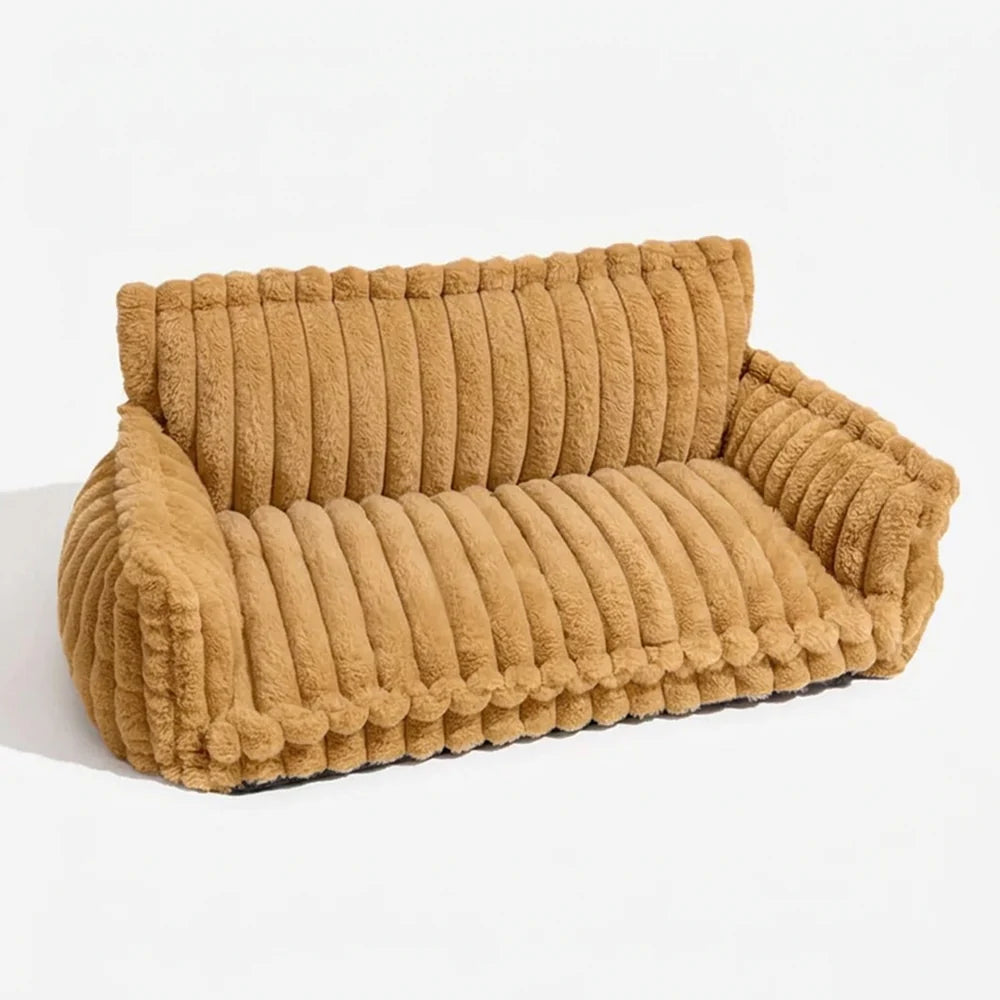 Orthopaedic Dog Fluffy Sofa Bed | Raised Headrest, Memory Foam