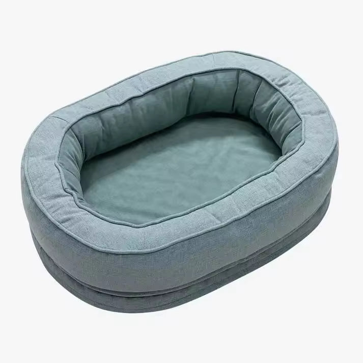 Oval Washable Orthopaedic Dog Bed | Bolster Sides & Waterproof Liner