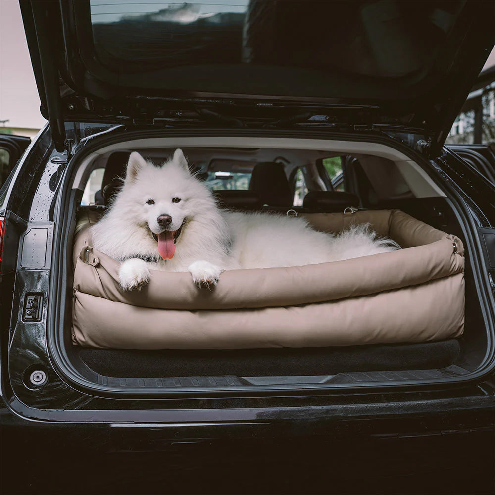 Premium Faux Leather Dog Car Seat Booster Bed - Daily Flow