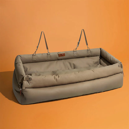 Premium Faux Leather Dog Car Seat Booster Bed - Daily Flow