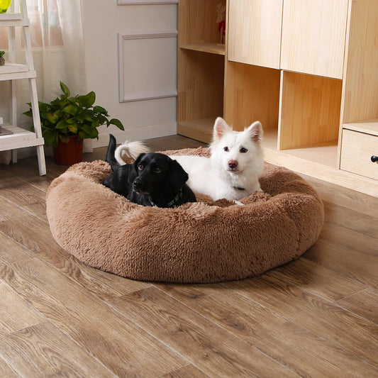 Calming Round Dog Bed | Cosy Nest for Curled-Up Sleepers