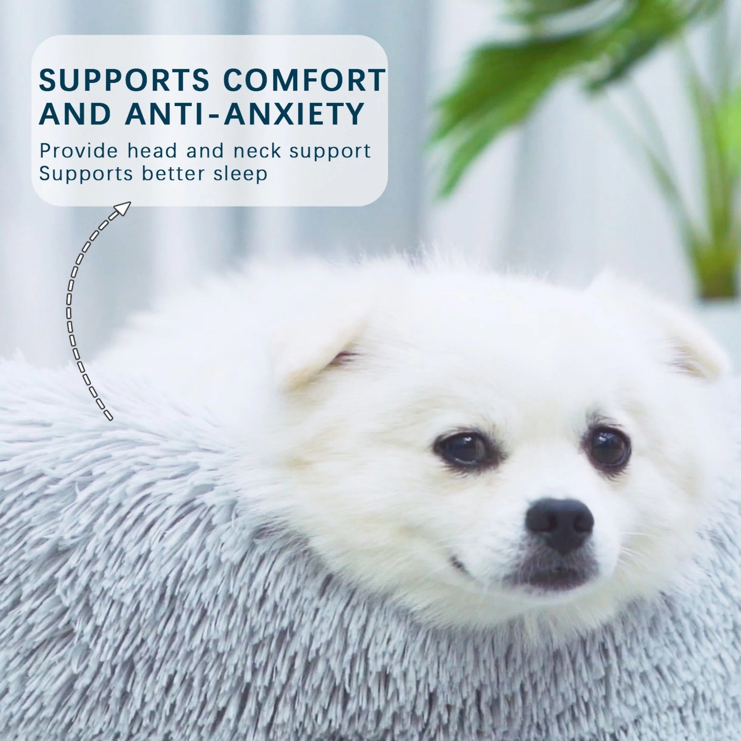 Calming Round Dog Bed | Cosy Nest for Curled-Up Sleepers