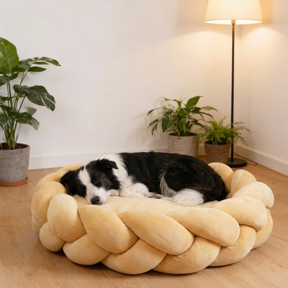 Braided Round Dog Bed | Cosy Woven Nest