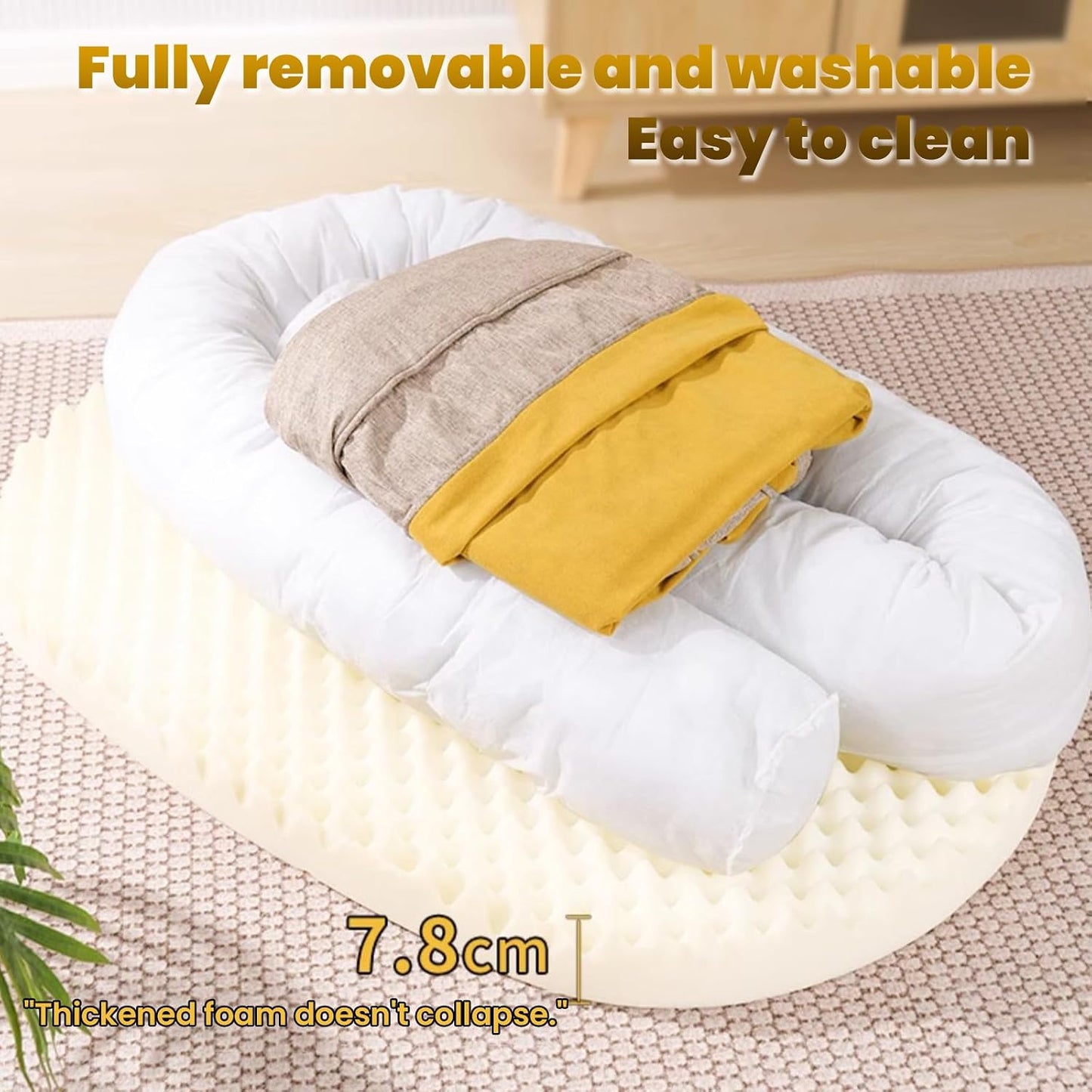 Oval Washable Orthopaedic Dog Bed | Bolster Sides & Waterproof Liner