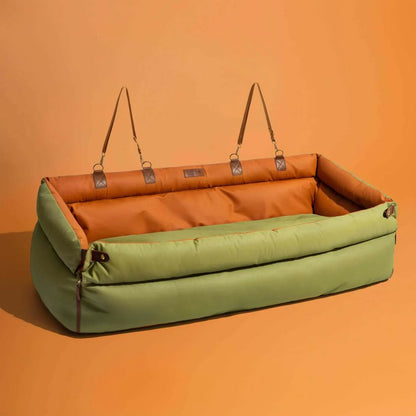 Premium Faux Leather Dog Car Seat Booster Bed - Daily Flow