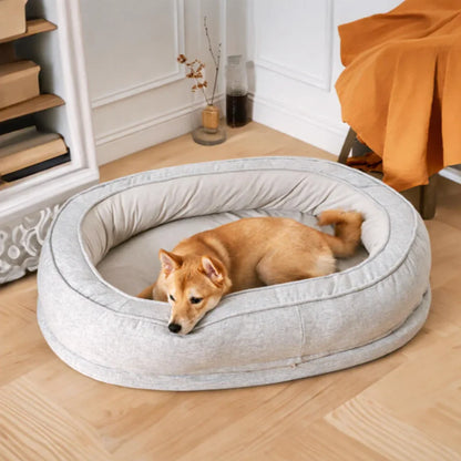 Oval Washable Orthopaedic Dog Bed | Bolster Sides & Waterproof Liner
