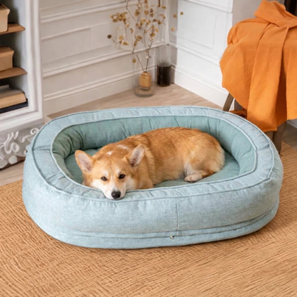 Oval Washable Orthopaedic Dog Bed | Bolster Sides & Waterproof Liner