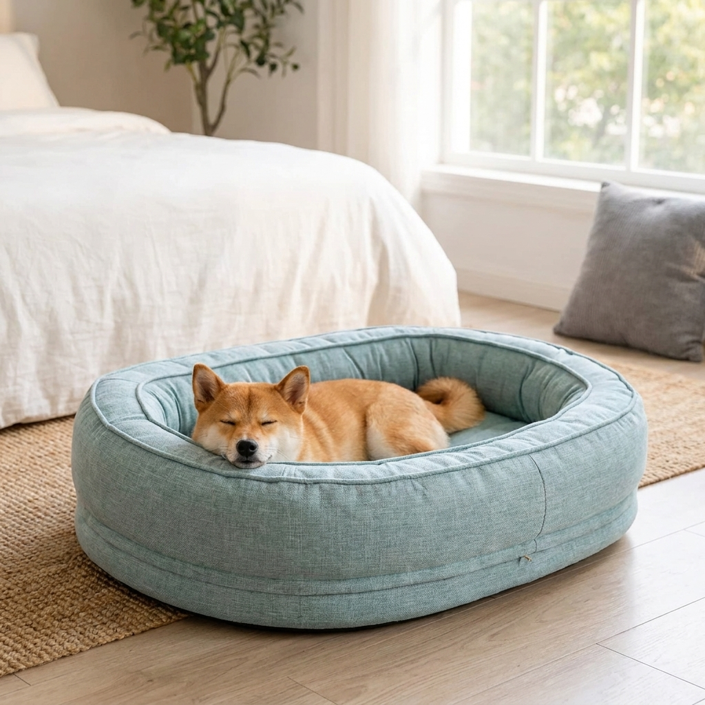 Oval Washable Orthopaedic Dog Bed | Bolster Sides & Waterproof Liner