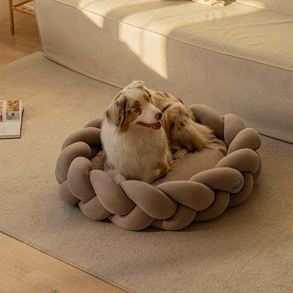 Braided Round Dog Bed | Cosy Woven Nest