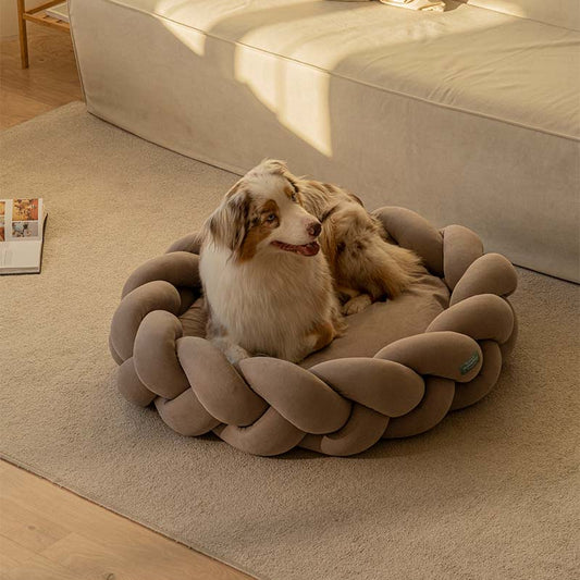Braided Round Dog Bed | Cosy Woven Nest