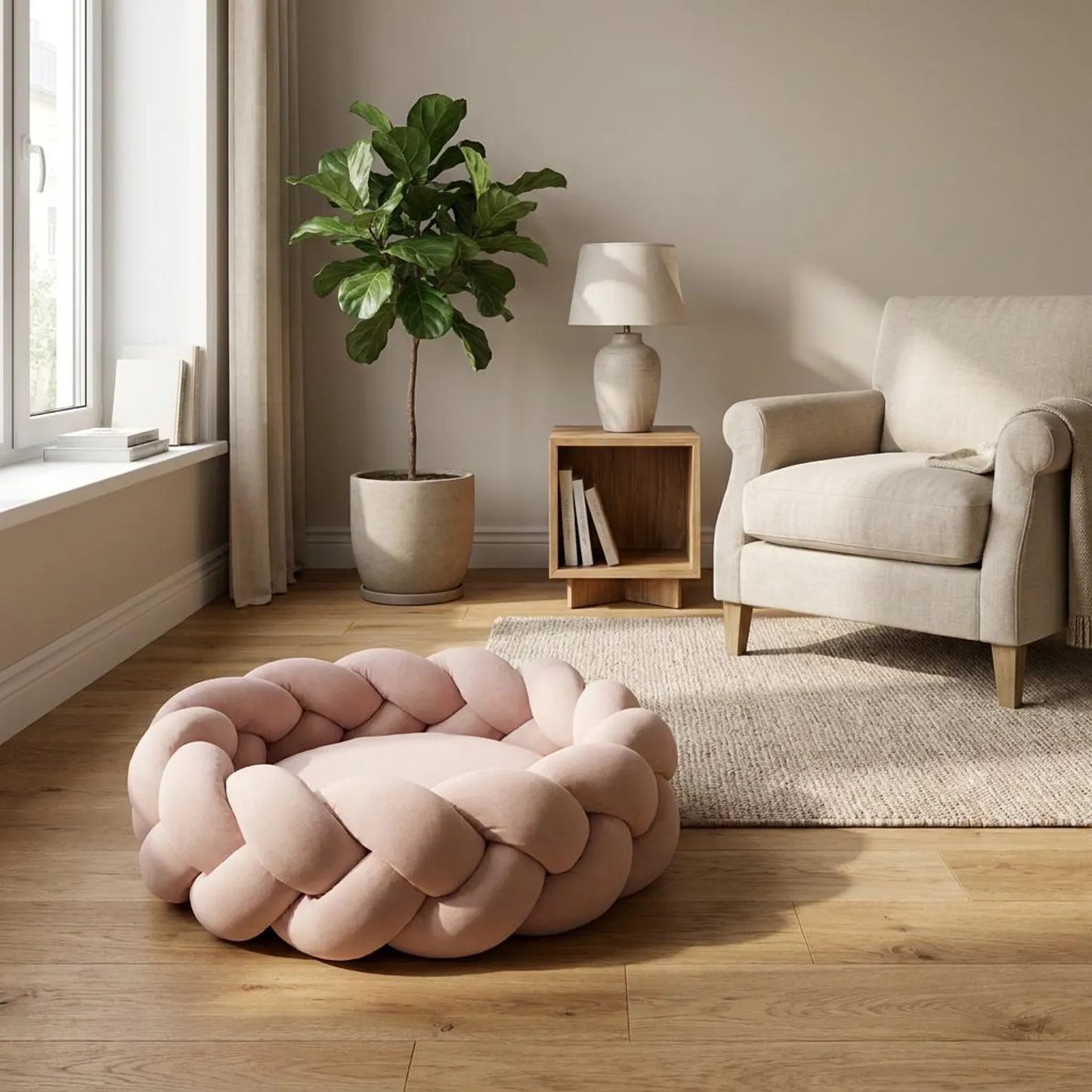 Braided Round Dog Bed | Cosy Woven Nest