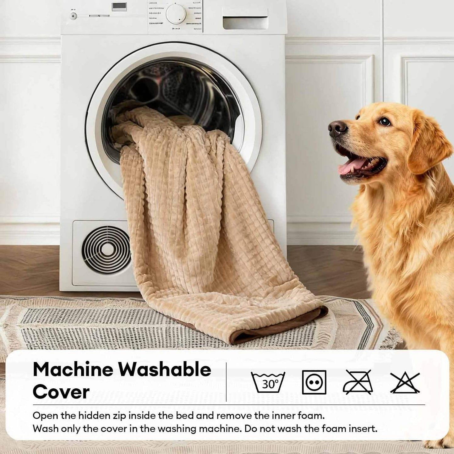 Thick Scratch-resistant, Orthopaedic Cushion Bed, Washable Cover for Large Dogs