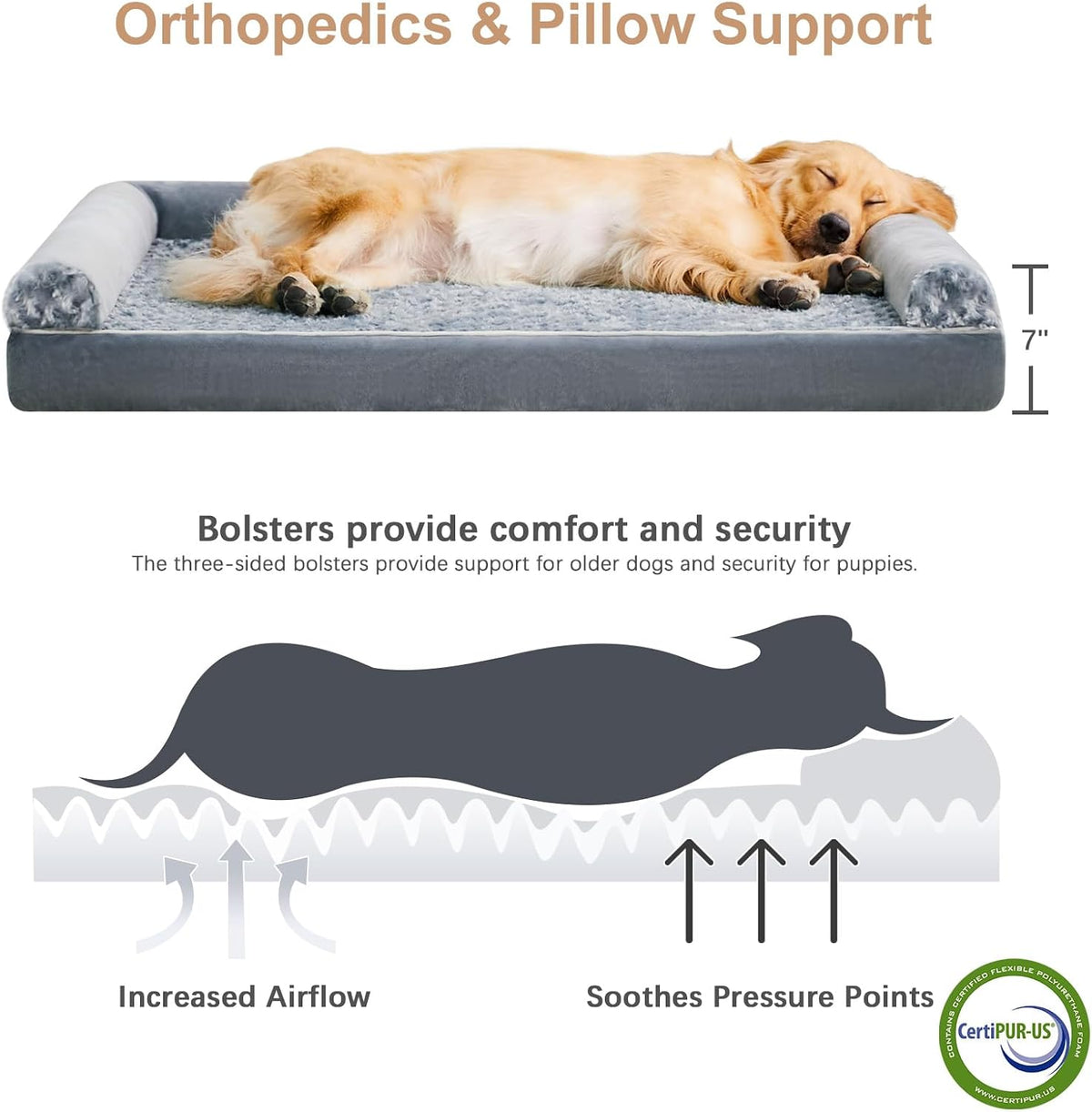 XL Orthopaedic Dog Bed | Sofa-Style, Waterproof, For Large & Giant Breeds