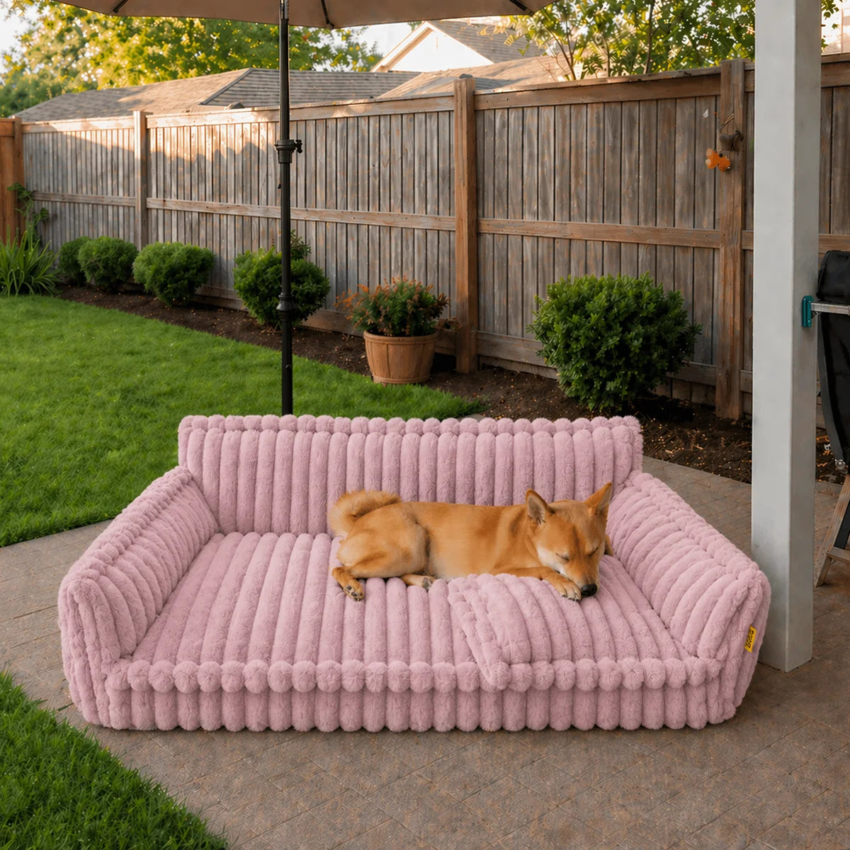 Orthopaedic Dog Fluffy Sofa Bed | Raised Headrest, Memory Foam