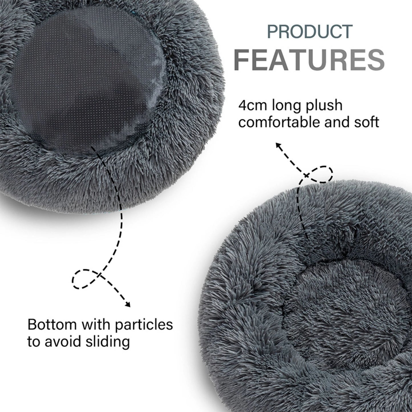 Calming Round Dog Bed | Cosy Nest for Curled-Up Sleepers