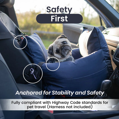 Premium Faux Leather Dog Car Seat Booster Bed - Daily Flow