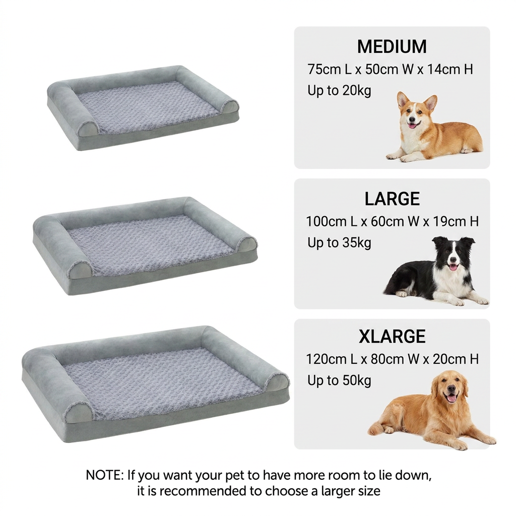 XL Orthopaedic Dog Bed | Sofa-Style, Waterproof, For Large & Giant Breeds
