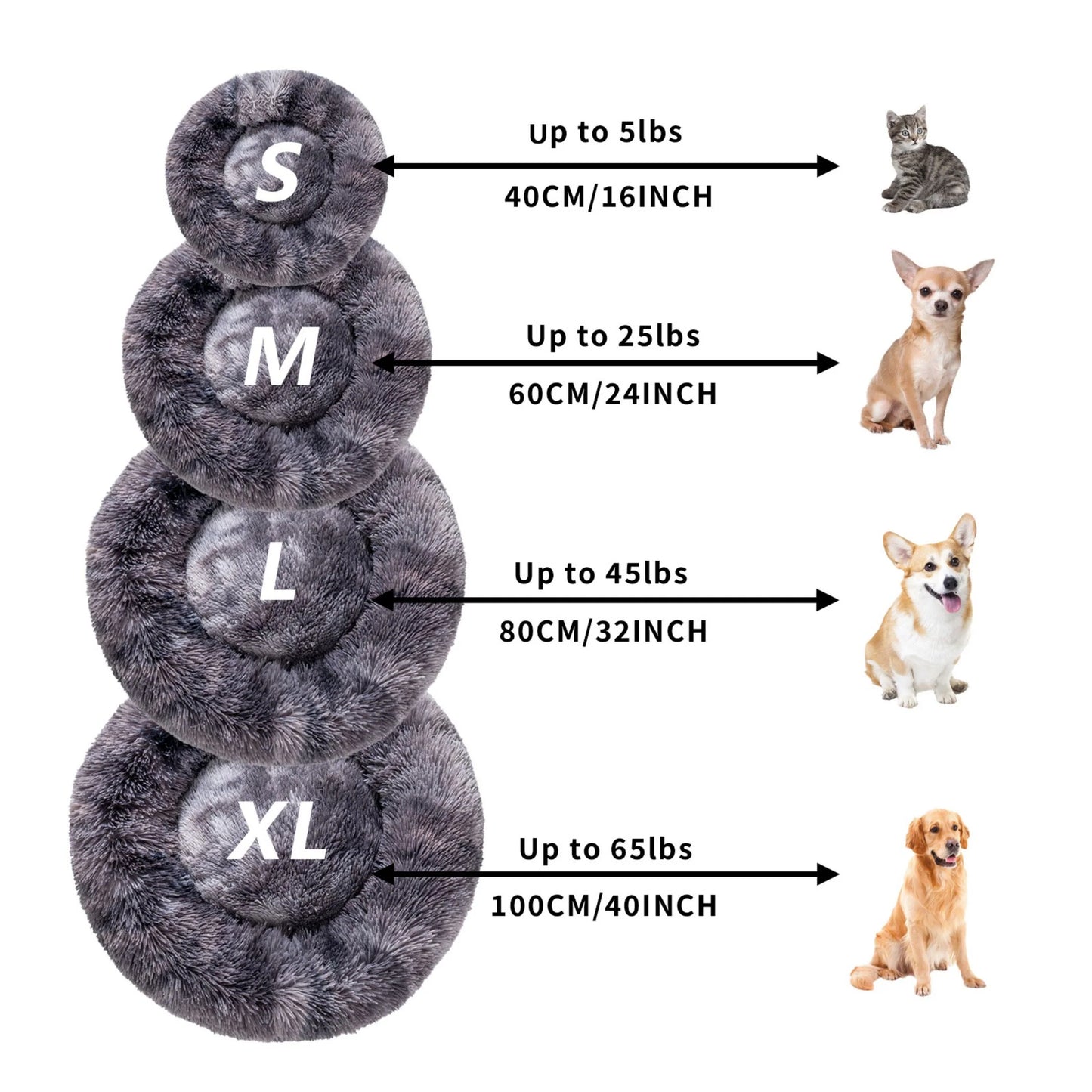 Calming Round Dog Bed | Cosy Nest for Curled-Up Sleepers