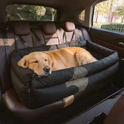 Premium Faux Leather Dog Car Seat Booster Bed - Daily Flow