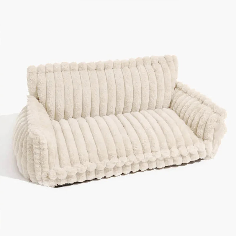 Orthopaedic Dog Fluffy Sofa Bed | Raised Headrest, Memory Foam