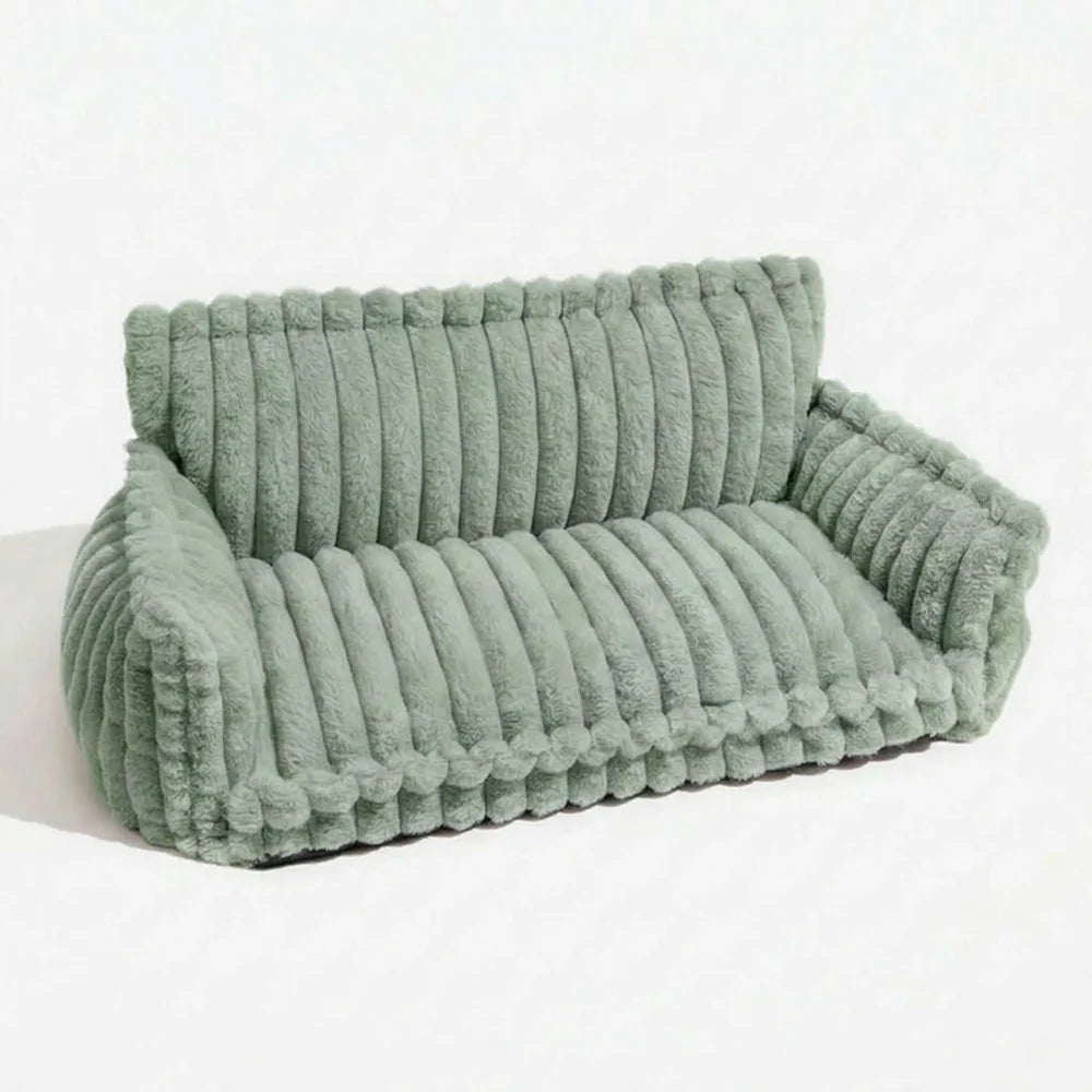 Orthopaedic Dog Fluffy Sofa Bed | Raised Headrest, Memory Foam