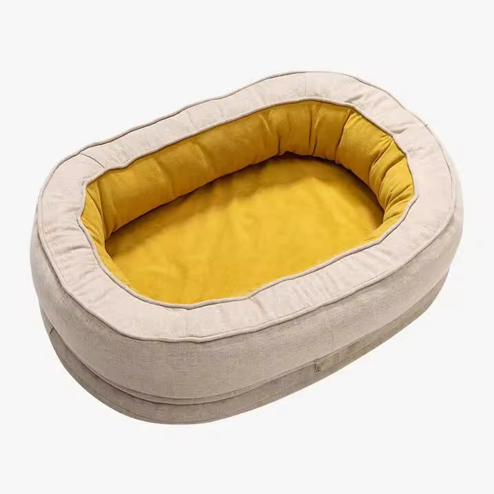 Oval Washable Orthopaedic Dog Bed | Bolster Sides & Waterproof Liner