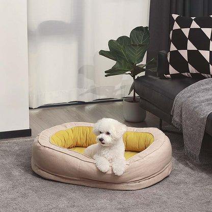 Oval Washable Orthopaedic Dog Bed | Bolster Sides & Waterproof Liner