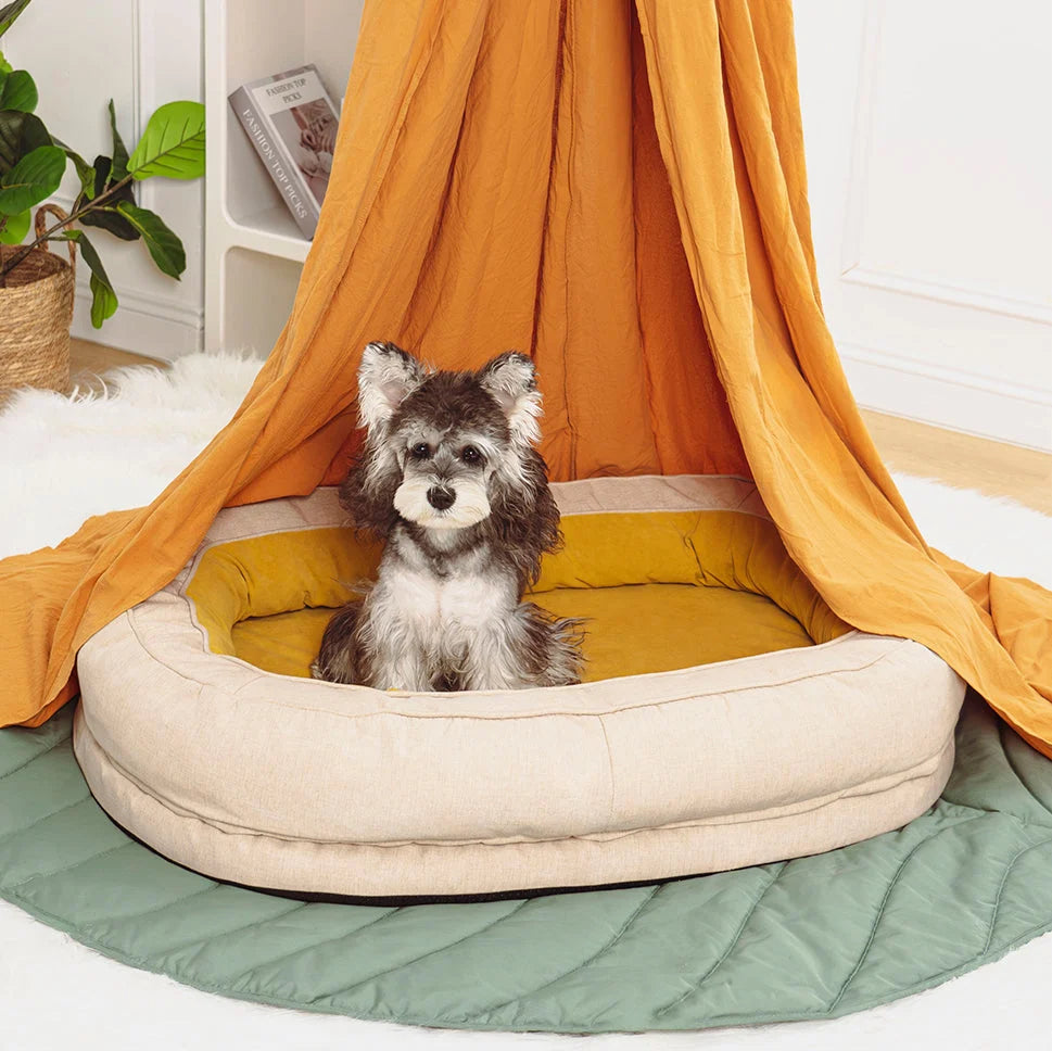 Oval Washable Orthopaedic Dog Bed | Bolster Sides & Waterproof Liner