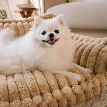 Orthopaedic Dog Fluffy Sofa Bed | Raised Headrest, Memory Foam